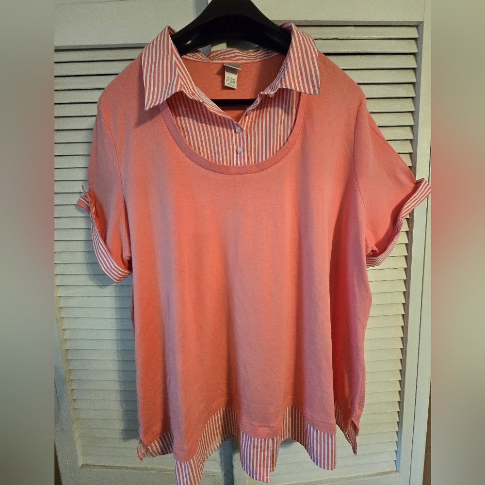 Women's Peach Layered Top